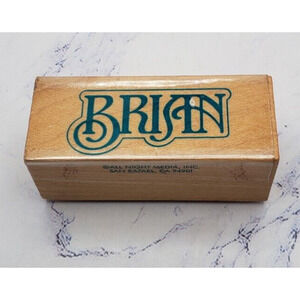 Brisin Fancy Script Wood Mounted Rubber Stamp by All Night Media